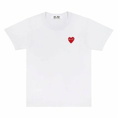 Футболка Comme des Garcons PLAY CDG Play Red Heart T-Shirt, 1 шт., размер 2XL, White / Red
