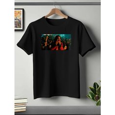 Футболка ONEQ унисекс 60-62 (4XL) размер с принтом Джокер, черная, размер 4XL, черный