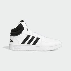 Кеды adidas Hoops 3.0 Mid, полнота F, размер 8 UK, черный/белый