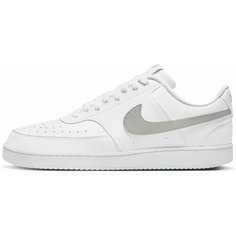 Кеды NIKE Court Vision Low Next Nature, полнота F (EU)/ на среднюю стопу, размер 9 US, белый/серый