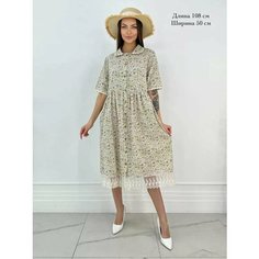 Платье , размер 44-50, белый, фиолетовый Shama Style