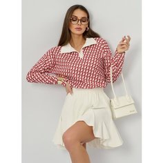 Лонгслив размер 44-46, , бордовый, белый U Tstile