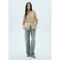 Блуза MANGO, размер L, коричневый