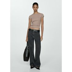 Футболка MANGO, размер XS, коричневый