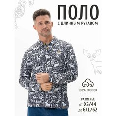 Поло Великоросс, размер 48, серый принт