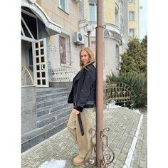 Дубленка, размер 50, черный Нет бренда