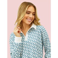 Лонгслив размер 52-54, , белый/бирюзовый U Tstile