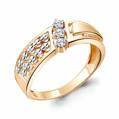 Кольцо Diamant online, красное золото, 585 проба, фианит, размер 17, прозрачный