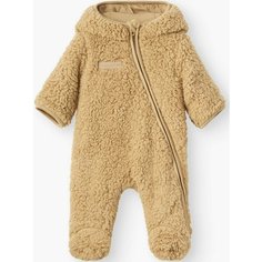 Комбинезон Happy Baby, закрытая стопа, размер 56-62, карамельный