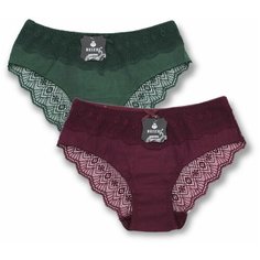 Трусы Beizhi, комплект из 2 шт., размер 44-46, зеленый, бордовый