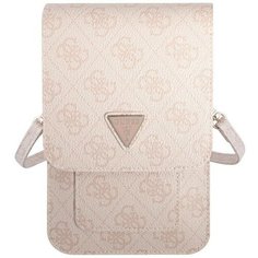 Сумка кросс-боди GUESS, фактура зернистая, розовый
