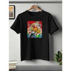 Футболка ONEQ унисекс 42-44 (XS) размер с принтом Скуби-Ду, черная, размер XS, черный