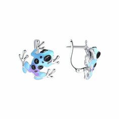 Серьги Diamant online, серебро, 925 проба, эмаль, фианит, длина 1.6 см, , мультиколор, черный