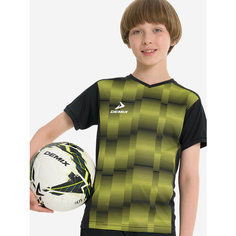 Футболка спортивная Demix, размер 164-170, черный/желтый