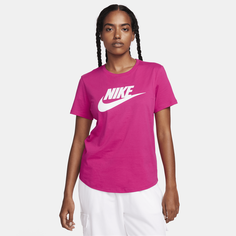 Футболка спортивная NIKE Essential ICON Futura Tee, размер M, fireberry/white