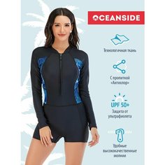 Купальник OCEANSIDE, размер XL, черный/синий