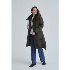 Пальто DIMMA fashion studio Дебора, размер 48, серо-зеленый