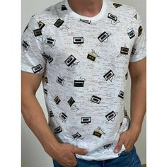 Футболка SAMO, 1 шт., размер 56, белый, черный, бежевый