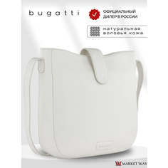 Сумка кросс-боди Bugatti, фактура зернистая, матовая, белый