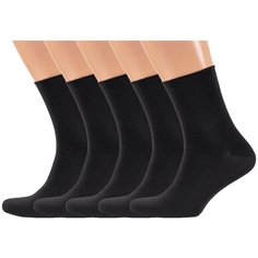 Носки RuSocks, комплект, 5 пар, размер 29-31, черный