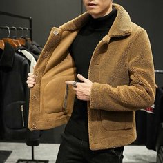Дубленка, размер M, коричневый Нет бренда