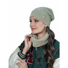 Шапка бини Landre для женщин, размер 56-59 см, оливковый