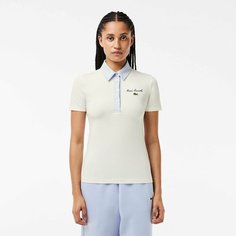 Поло LACOSTE, размер T34, голубой, белый
