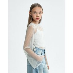 Лонгслив Gloria Jeans GJ COOL, размер 8-10л/134-140, светло-серый