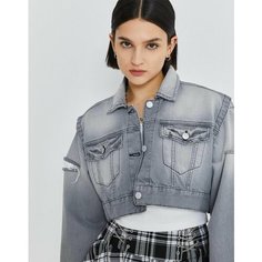 Джинсовая куртка Gloria Jeans Ready! Steady! Go!, размер 14-16л/164-170, серый
