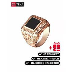 Кольцо TEKA, оникс, размер 21, желтый