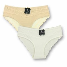 Трусы Beizhi, комплект из 2 шт., размер 3XL, бежевый, белый