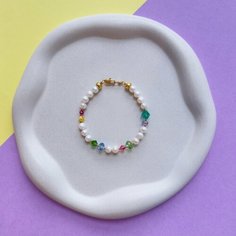 Браслет, кристаллы Swarovski, размер 18.5 см, белый Без бренда