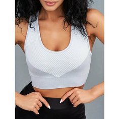 Топ, размер XL, белый, серый, голубой Elena Body
