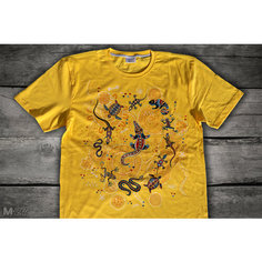 Футболка футболка в австралийском этническом стиле, размер 52, желтый M27