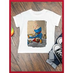 Футболка daily.gifts, размер 24, желтый, красный, зеленый, мультиколор, белый, голубой