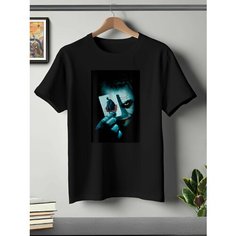 Футболка ONEQ унисекс 42-44 (XS) размер с принтом Джокер, черная, размер XS, черный