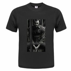 Футболка ONEQ унисекс 50-52 (XL) размер с принтом Джокер, черная, размер XL, черный
