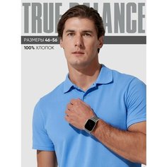 Поло TRUE BALANCE REGULAR FIT, размер 48, голубой