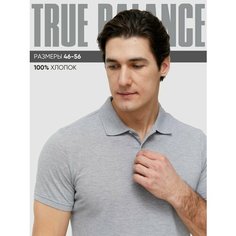 Поло TRUE BALANCE REGULAR FIT, размер 54, серый меланж