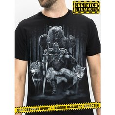 Футболка АРТ-ИМПЕРИЯ Викинг-воин, размер 3XL, черный