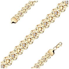 Браслет Diamant online, красное золото, 585 проба, длина 16 см.