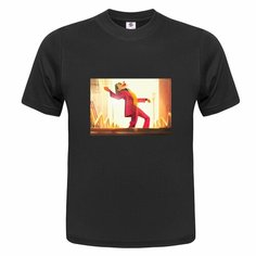 Футболка ONEQ унисекс 60-62 (4XL) размер с принтом Джокер, черная, размер 4XL, черный
