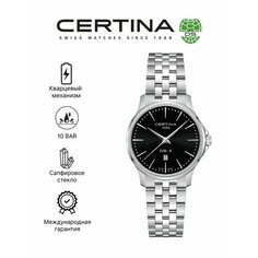 Наручные часы Certina, серебряный, черный