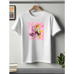 Футболка ONEQ унисекс 50-52 (XL) размер с принтом Винкс, белая, размер XL, белый