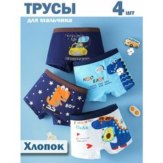 Трусы Jim Hussey, 4 шт., размер 116-140 (7-10 лет) (XL), разноцветный