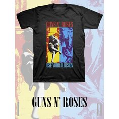 Футболка ROCK UP Guns N Roses, размер S, желтый, синий, черный