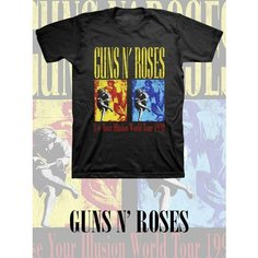 Футболка ROCK UP Guns N Roses, размер XXL, красный, желтый, синий, черный