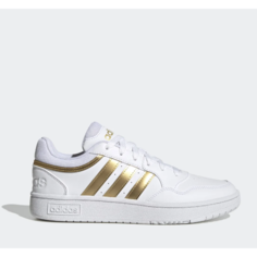 Кеды adidas Hoops 3.0 Low Classic, размер 4,5 UK, Cloud White / Cloud White / Matte Gold