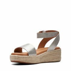 Сандалии Clarks, размер 41 EU, серебряный