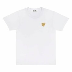 Футболка Comme des Garcons PLAY CDG Play Gold Heart T-Shirt, 1 шт., размер 3XL, белый